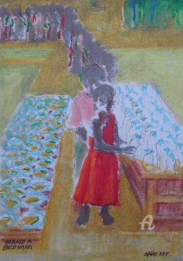 Painting titled "Homage a Enzo Nardi" by Slobodan Spasojevic (Spaki), Original Artwork, Pastel