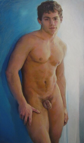 Schilderij getiteld "Mark." door Viktoria Pidvarchan, Origineel Kunstwerk, Olie