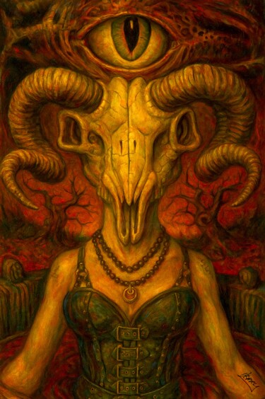 绘画 标题为“Goat Head Soup” 由Spencer Derry, 原创艺术品, AI生成的图像