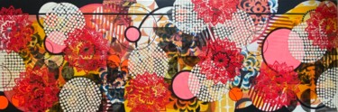 绘画 标题为“Urban Bloom Reverie” 由Christelle Riffet (Céhère), 原创艺术品, 丙烯 安装在木质担架架上
