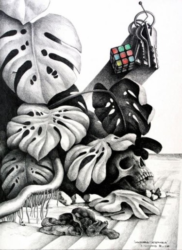 Dessin intitulée "sourires éternels" par Alain Bonnand, Œuvre d'art originale