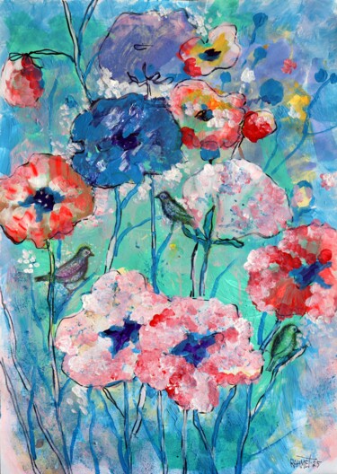 "Fantasy with Flower…" başlıklı Tablo Rakhmet Redzhepov tarafından, Orijinal sanat, Akrilik