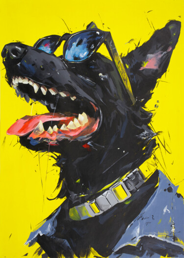 Картина под названием "Joyful Bark" - Kosta Morr, Подлинное произведение искусства, Акрил