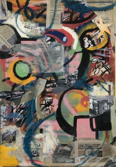 Sovrapposizioni Schilderij getiteld "Sovrapposizioni" door Flavio Martedì, Origineel Kunstwerk, Graffiti