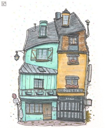 Odette Paris Drawing titled "Odette Paris" by Zaur Romanov, Original Artwork, Marker