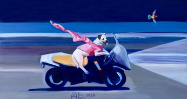 Peinture intitulée "This evening it wil…" par Assya Lucky, Œuvre d'art originale, Huile Monté sur Châssis en bois