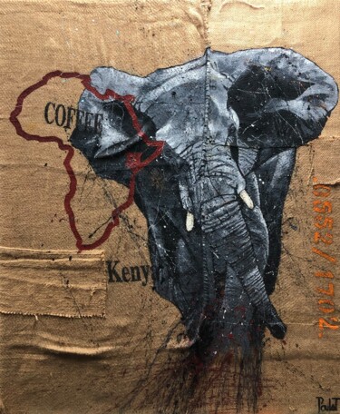 绘画 标题为“KENYA” 由François Poulat, 原创艺术品, 油 安装在木质担架架上