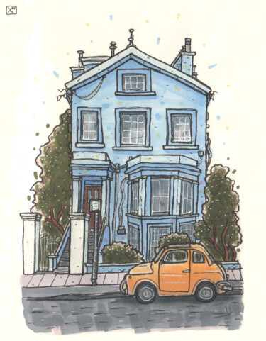 In retro style Drawing titled "In retro style" by Zaur Romanov, Original Artwork, Marker