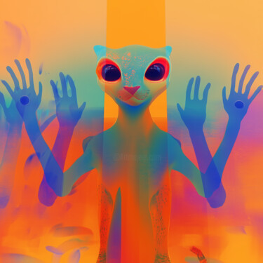 제목이 "Cosmic Hello — Psy…"인 디지털 아트 Rimma Mantika로, 원작, 디지털 콜라주