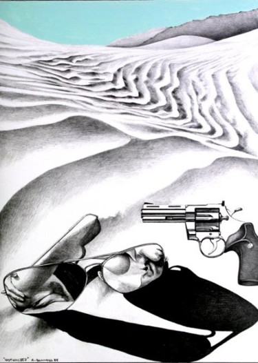 Python 357 Drawing titled "Python 357" by Alain Bonnand, Original Artwork