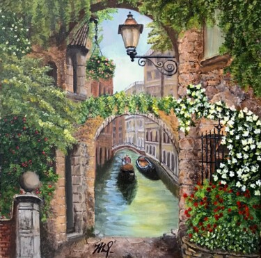 绘画 标题为“Whispers of Venice” 由Natalia Glazunova, 原创艺术品, 丙烯 安装在木质担架架上
