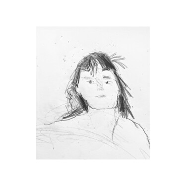Рисунок под названием "Portrait of a young…" - Irfan Ajvazi, Подлинное произведение искусства, Карандаш Установлен на Деревя…