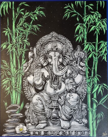 绘画 标题为“Ganesh” 由Daniel Vander Elst (DV Tattoo Art), 原创艺术品, 丙烯