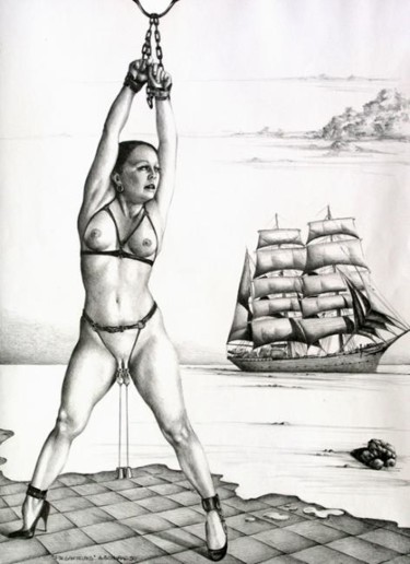 Dessin intitulée "pesenteurs" par Alain Bonnand, Œuvre d'art originale