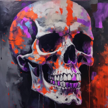 数字艺术 标题为“Skull and Paints” 由Elmir Tatar, 原创艺术品, AI生成的图像