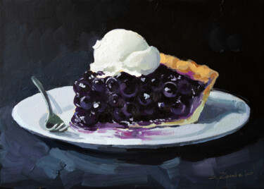 Blueberry Pie Painting titled "Blueberry Pie" by Serhii Zavadenko, Original Artwork, Oil