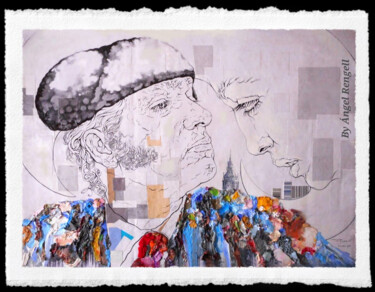 "" Bullfighter-and-moon I "" Рисунок под названием """ Bullfighter-and-…" - Angel Rengell, Подлинное произведение искусства, Чернила