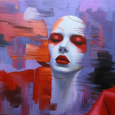 Digital Arts titled "Girl and Paints" by Elmir Tatar, Original Artwork, AI generated image