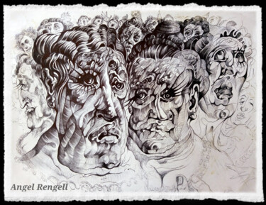 "" Gossipy I "" """ Gossipy I """ başlıklı Resim Angel Rengell tarafından, Orijinal sanat, Mürekkep