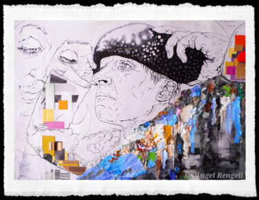 "" Bullfighter-and-moon-II "" Рисунок под названием """ Bullfighter-and-…" - Angel Rengell, Подлинное произведение искусства, Чернила
