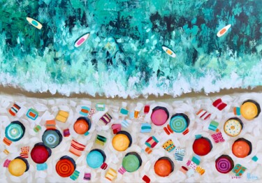 Schilderij getiteld "Perfect Summer Day" door Natalia Nosek (NATXA), Origineel Kunstwerk, Acryl Gemonteerd op Frame voor hou…