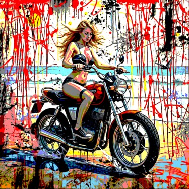 数字艺术 标题为“Peinture street art…” 由Yank, 原创艺术品, 数字油画 安装在木质担架架上