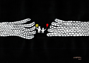 Pintura titulada "Wall closing in" por Wabyanko, Obra de arte original, Acrílico