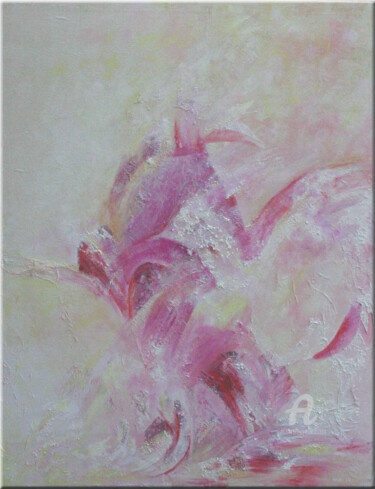 Картина под названием "Pink Abstract I" - Anjali De Bellefroid, Подлинное произведение искусства, Акрил