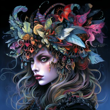 Digitale Kunst getiteld "Dalley In Leaves" door Beauty Ives, Origineel Kunstwerk, 3D-modellering