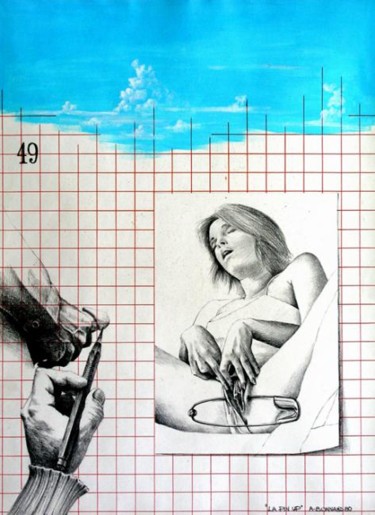 Dessin intitulée "la pin-up" par Alain Bonnand, Œuvre d'art originale