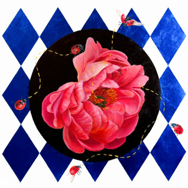 Ladybugs 绘画 标题为“Ladybugs” 由Alena Sokolova, 原创艺术品, 油 安装在木质担架架上