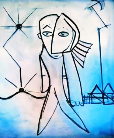 Disegno intitolato "Zeitgeist" da Noham Rudisuhli, Opera d'arte originale, Pennarello