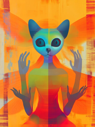 数字艺术 标题为“Psychedelic Spirit…” 由Rimma Mantika, 原创艺术品, 数字拼贴