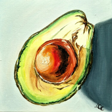 Avocado Painting Realistic Oil Canvas Kitchen Decor 绘画 标题为“Avocado Painting Re…” 由Olga Dar, 原创艺术品, 油