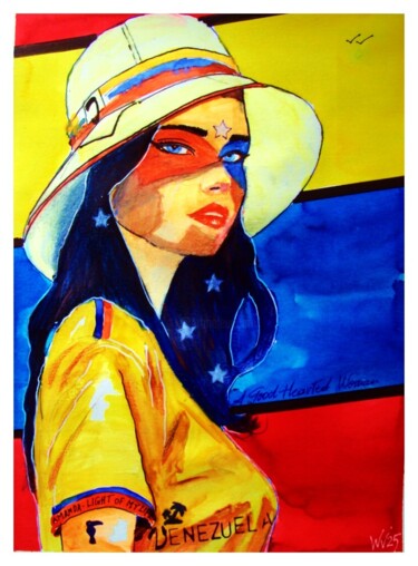 Citizen Jane Schilderij getiteld "Citizen Jane" door Walter Vermeulen, Origineel Kunstwerk, Aquarel