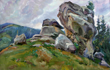 绘画 标题为“Rocks” 由Leonid Pavlenko, 原创艺术品, 油 安装在木质担架架上