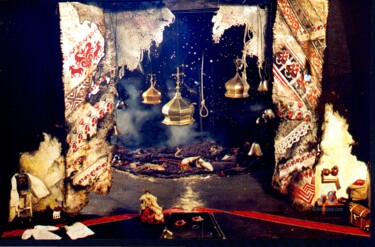 SCENE DESIGN FOR THE PERFORMANCE "Marusya Churai" "SCENE DESIGN FOR TH…" başlıklı Heykel Iryna Lupashchenko tarafından, Orijinal sanat, Akrilik Ahşap panel üzerine monte edil…