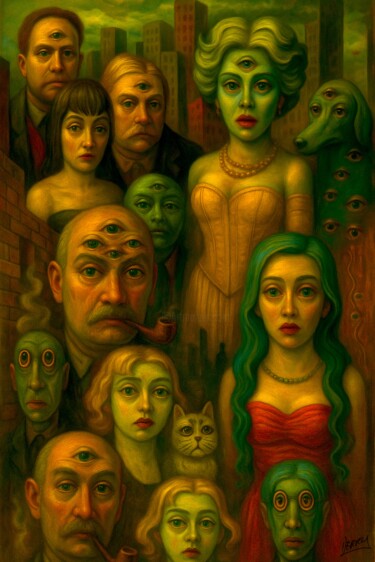 제목이 "The Watchers Versio…"인 미술작품 Spencer Derry로, 원작, AI 생성 이미지