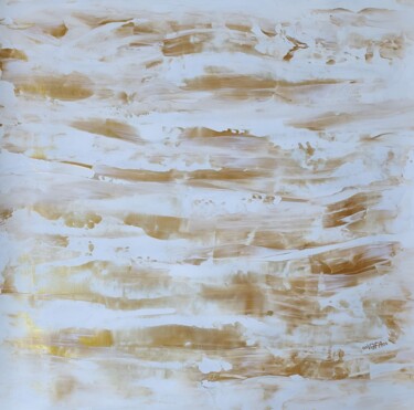 绘画 标题为“Off-White Golden Wa…” 由Vafa Majidli, 原创艺术品, 丙烯