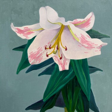 Square Floral Oil Painting 2527 Schilderij getiteld "Square Floral Oil P…" door Mabentali Shadezozs, Origineel Kunstwerk, Olie Gemonteerd op Frame voor hout…