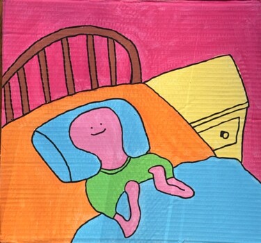 绘画 标题为“Bien dans mon lit” 由Mou, 原创艺术品, 水粉