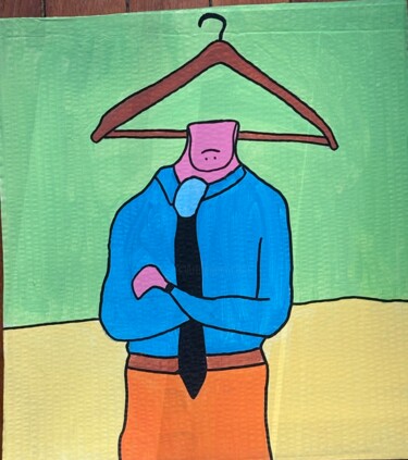 Pittura intitolato "Espèce de cintre va" da Mou, Opera d'arte originale, Gouache