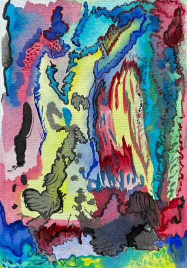 terrain ii – fluid abstract 제목이 "terrain ii – fluid…"인 미술작품 Lya Helia로, 원작, 수채화