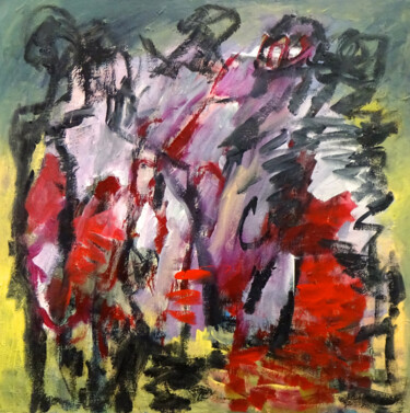 绘画 标题为“Composition 7290” 由Engelina Zandstra, 原创艺术品, 丙烯 安装在木质担架架上