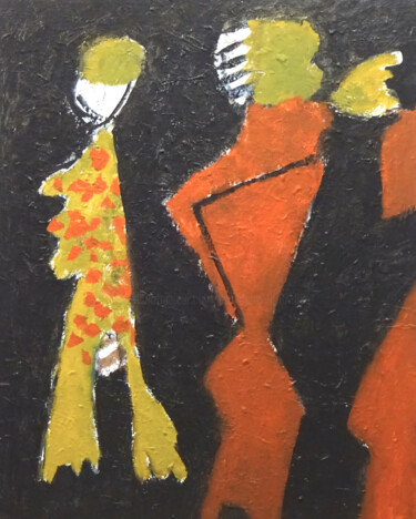Pittura intitolato "Composition 7057" da Engelina Zandstra, Opera d'arte originale, Acrilico Montato su Telaio per barella i…