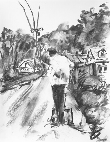 "The stop." başlıklı Resim Victoria General tarafından, Orijinal sanat, Karakalem