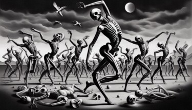 Grafika cyfrowa / sztuka generowana cyfrowo zatytułowany „DANSE-MACABRE 001” autorstwa Karavix, Oryginalna praca, Obraz gene…