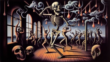 Arte digitale intitolato "DANSE-MACABRE 005" da Karavix, Opera d'arte originale, Immagine generata dall'IA