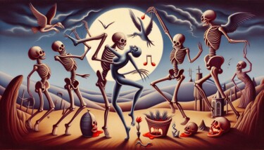 Digital Arts titled "DANSE-MACABRE 007" by Karavix, Original Artwork, AI generated image