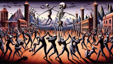 Grafika cyfrowa / sztuka generowana cyfrowo zatytułowany „DANSE-MACABRE 009” autorstwa Karavix, Oryginalna praca, Obraz gene…